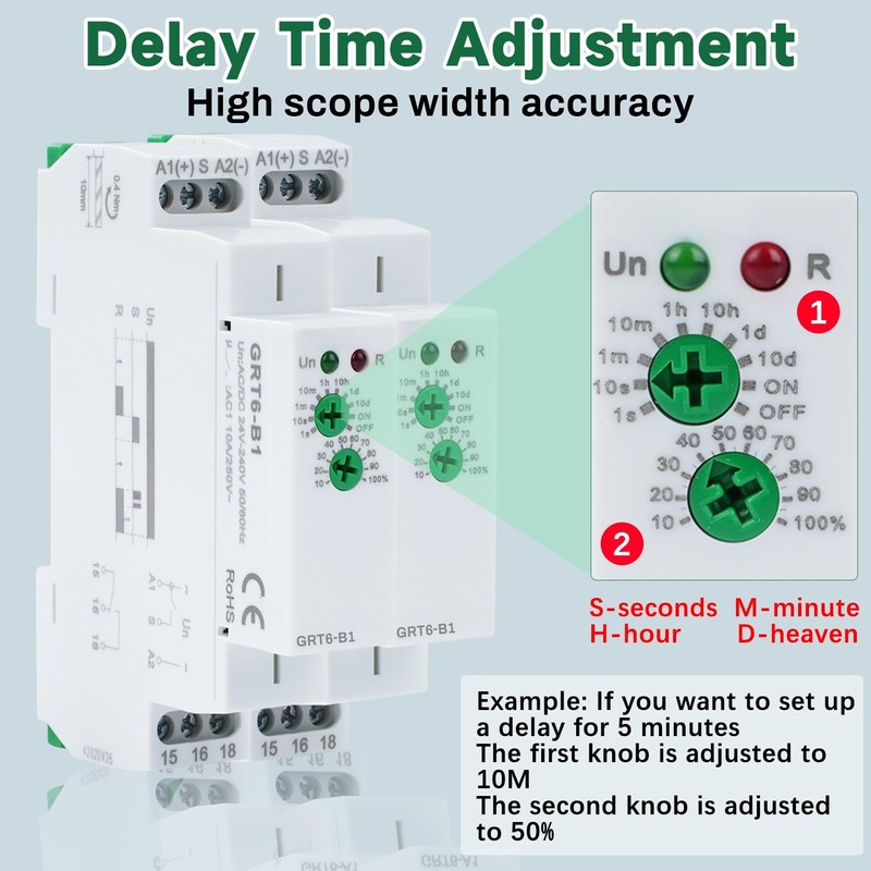 DEWIN Delay Time Relay, GRT6-B1 Single Function Time Relay, Mini