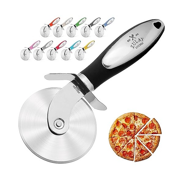 Zulay Premium Pizza Cutter - Food Grade Stainless Steel Pizza Cutter Wheel - Smooth Rotating Pizza Slicer Cutter Wheel with Non Slip Ergonomic Handle
