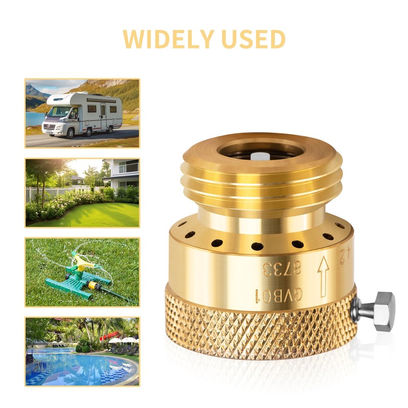 2 Pack Brass Vacuum Breaker 3/4" Inch GHT Hose Bibb