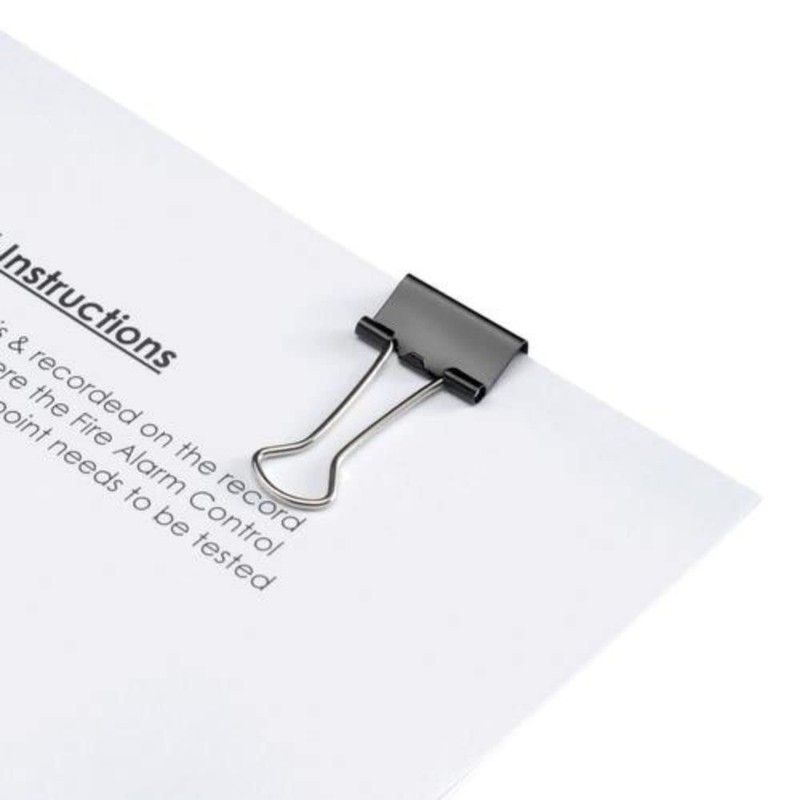 5 Star Office Foldback Clips 19mm Black [Pack 12]