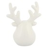 Mr Crimbo White Rudolph Reindeer Head Christmas Ornament Novelty Ceramic