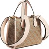 GUESS Womens Silvana Crossbody, Mini Tote, Top Handle, Latte Logo/Rosewood