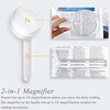 MAGDEPO 3X Handheld Magnifier 2-in-1 Crystal Clear Transparent Acrylic Magnifying