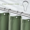 PANGSINNE Green Stall Shower Curtain Waffle Weave Fabric, Luxury Waterproof