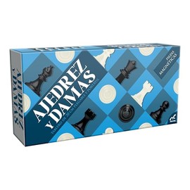 Novelty, Juego 2 en 1, Ajedrez y Damas Inglesas, Diseño Magnético, Indispensable en Todo Hogar, Máxima Calidad, Mejora Agilidad Mental, Juegos de Mesa Clásicos