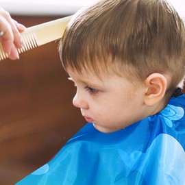 Outanaya Boy Girl Hairdressing Cape Hair Cutting Cape with Neck Duster Brush Comfortable Design for Boy Girl Lightweight and Easy to Use for Home and Salon Use