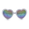 Womens Lolita Rainbow Mirror Lens Thick Plastic Heart Shape Sunglasses