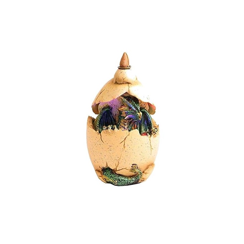 Baby Dragon Hatchling Backflow Cone Incense Burner Light Up Egg