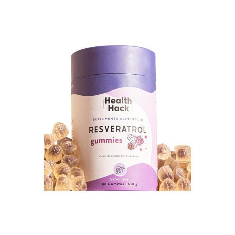 Health Hack Resveratrol en Gomitas, Berry Stack con 200 mg