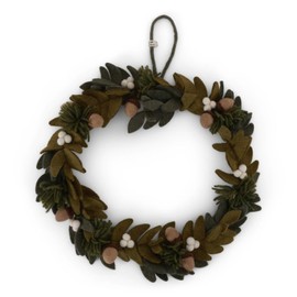 Gry & Sif Handmade & Fairtrade Certified | Stylish Danish Design X Nepali Artisans | Wreath with White Berries & Acorns