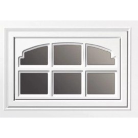 Clopay Ideal Holmes IDEAL CHARLESTON 508 Window Inserts /Short Panel Garage Door ALMOND