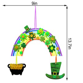 MLOLM 12 Sets St Patrick Day Rainbow Craft Kits Saint Patricks Day Crafts Kits DIY Irish Lucky Shamrock Foam Stickers Black Cauldron Craft Art Kit for Classroom Home Activity Art Project