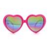 Womens Rusta Rainbow Mirror Lens Plastic Frame Heart Shape Sunglasses