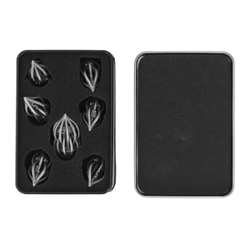 7pcs Hollow Metal Dice Set Retro Exquisite Polyhedral Dice Role Playing Table Game Props Gift Silver