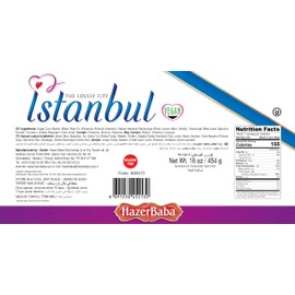 Hazer Baba Turkish Delight Candy, Mixed Nuts with Rose, Lemon & Mint Flavors, Gourmet Snack Box, Traditional, Vegan, Lokum, Sweets, Loukumi, Delicias Turcas, Halal, Kosher, 16oz (454g)