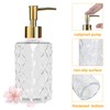 Clear Glass Soap Dispenser with Gold Plastic Pump, 2 Pack