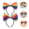 FOMIYES 2pcs Pride Day Headbands: Rainbow Headbands With Bow Decoration