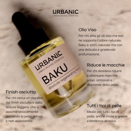 URBANIC BAKU feuchtigkeitsspendendes Gesichtsserum, 30 ml, Gesichtsserum mit Bakchiol Coenzym Q10, leicht, elastisch, Bio-Gesichtsöl für Mischhaut ohne SLS, SLES und PEG, vegane Gesichtshaut