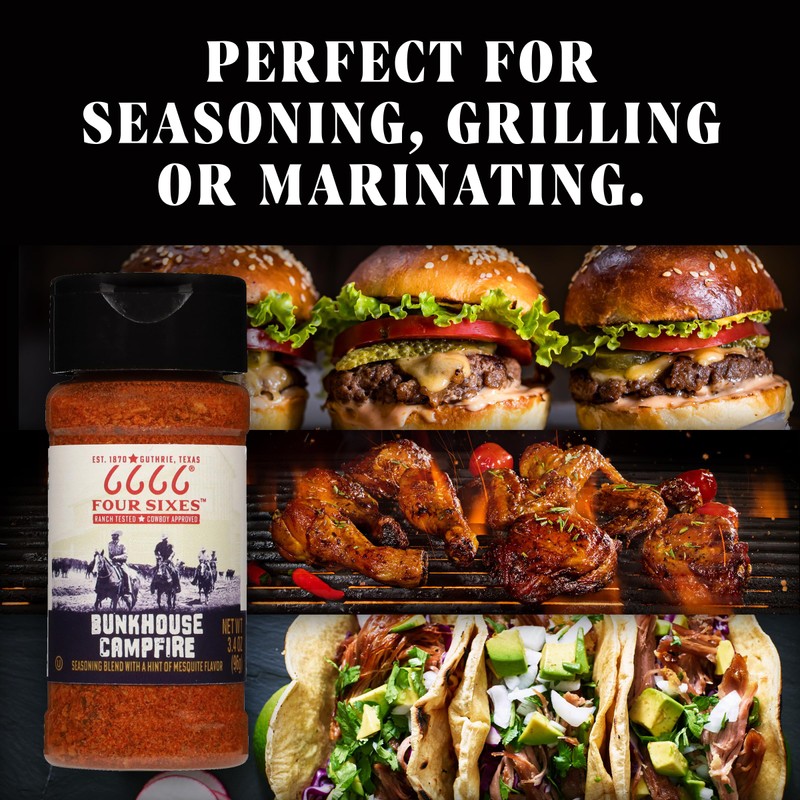 6666 Four Sixes Bunkhouse Campfire Seasoning, 3.4 Ounce