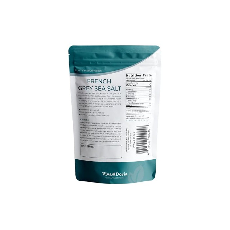 Viva Doria Sel Gris French Light Grey Sea Salt, 1.5