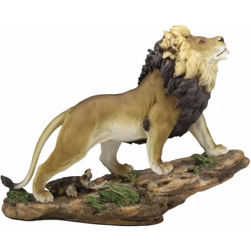 Large African Wildlife Lion Ascending On Pride Rock Statue 16.25"L