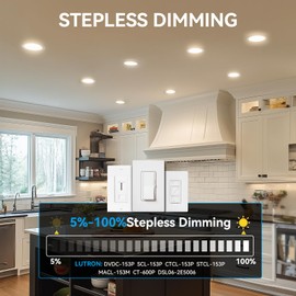 Elaruslux 2 Pack 7 Inch 3CCT Ultra-Thin LED Recessed Light with Junction Box, 3000K/4500K/6000K Selectable, 18W Eqv 125W, Dimmable Canless Downlight, 1600LM High Brightness