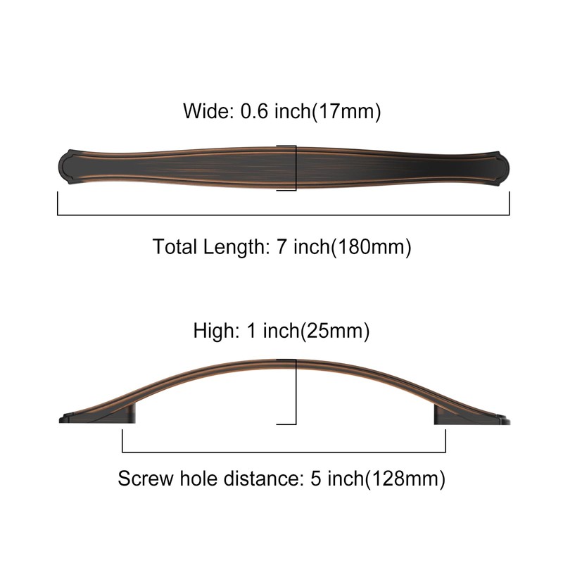 Asidrama 10 Pack 5 Inch(128mm) Oil Rubbed Bronze Kitchen Cabinet