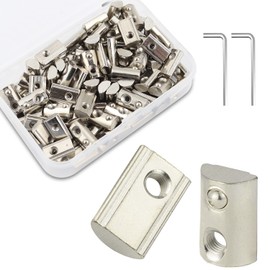 T-Slot Nut Nut Set T-Slot Screws Thread Carbon Steel with Centring and Spring Ball Sliding Nuts Hammer Nut for Aluminium Profile Extrusion Slot 20 Series 100x (M3)
