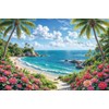 Summer Hawaiian Beach Backdrop Tropical Backdrop 10x8ft