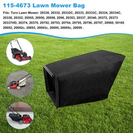 115-4673 Lawnmower Grass Bag for Toro 59312 Bag Kit 2009 22" Lawn Mower,Fits Toro Recycler Lawn Mowers 20332 20332C 20333 20333C 20334 20334C - (NO Metal Frame)