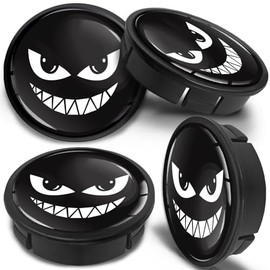 SkinoEu 4 x 60 mm Universal Alloy Wheel Hub Caps Wheel Centre Caps Hub Caps Black White Toxic CX 71