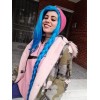 Jextech Peluca Jinx Doble Trenza 100cm League Of Legends Cosplay