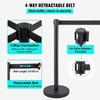 4 Packs Crowd Control Stanchion Set,Crowd Control Barriers,Black Stanchions with