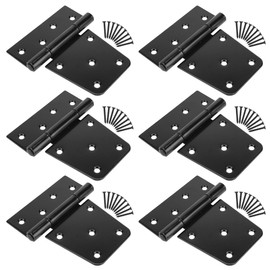 SANKINS 3-1/2" Heavy Duty Gate Hinges, Black Iron Door Hinges with Screws, Durable Gate Strap Hinges for Wooden Fences Gate Shed Barn Door, 6pcs