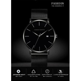 Relojes de Pulsera para Hombre con Calendario, Caja Fina Minimalista Relojes Hombre Casual Reloj Hombre De Cuarzo Impermeable