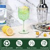 12 PCS Plastic Ribbed Wine Glasses 11oz Green Detachable Wine