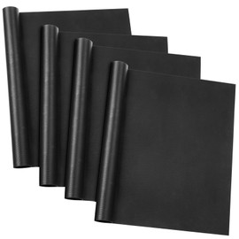 GWHOLE 4 x BBQ Grill Mat for Grilling, Baking, Grill Mat Set, Non-Stick Grill, Heat Resistant, Reusable Grill Accessories for Gas Grill, Charcoal Grill, Oven, Black, 40 x 30 cm