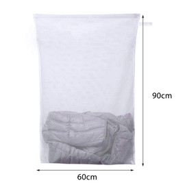 Mesh Laundry Wash Bag, White Wash Bag Drawstring Washing Machine Bag Large Laundry Bag 60x90cm/23.6x35.4inch Net Bags for Clothes, Beddings,Tablecloth,Curtain