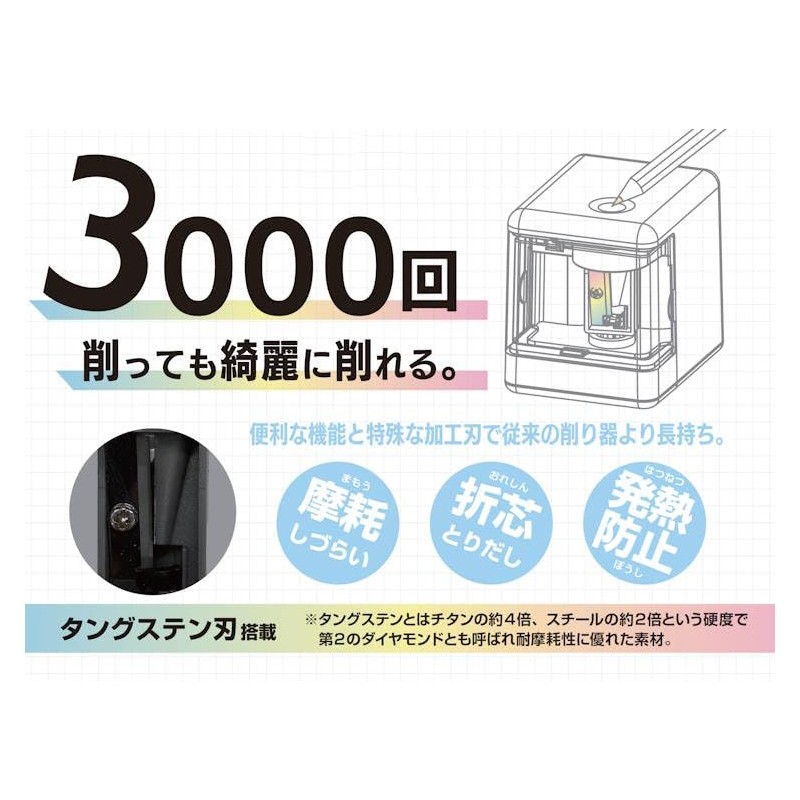 Sunstar Stationery Pencil Sharpener, Small, Electric, White, S4304713