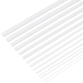 BENECREAT 48Pcs 7 Styles Square ABS Plastic Rod, Square Solid Bar Rods Smooth Plastic Tube Rods for DIY Model Material, Architectural Model Making, DIY Sand Table