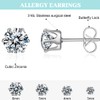 WOZNU Stud Earrings 925 Silver Earrings Set for Women Men