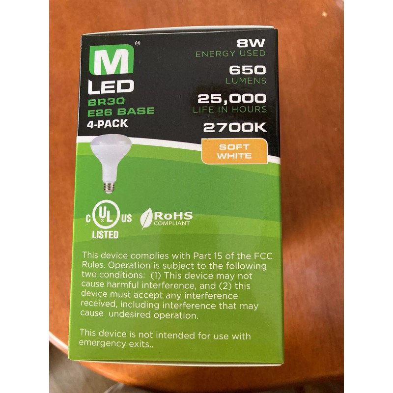 Maxlite 65W (8W LED), 4-pack, 650 lumens, 2700K, Soft White