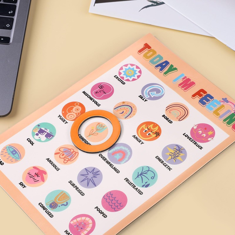 Magnetic Daily Mood Tracker, Bohemia Style Feeling Chart Poster with