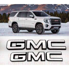 Auto GMC 2021-2024 GMC YUKON YUKON XL Front Rear Tailgate White Black OVERLAY Emblem