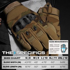 Glove Station - Tactical Shooting Hard Knuckle Gloves for Men and Woman with Touchscreen Fingers - Durable and Comfortable Hand-Gear for Outdoor Work Shooting and Hunting - Camouflage/XX-Large