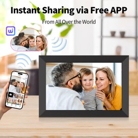 PRITOM WiFi Digital Photo Frame - 10.1 inch Digital Picture Frame HD IPS Touch Screen,32GB Storage, Auto-Rotate,Share Photos or Videos via Email or App (white)