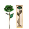 Long Stem Dipped 24k Gold Trim Red Rose In Gold