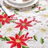 Christmas Table Runner, Embroidered Table Runners Luxury Poinsettia Holly Table