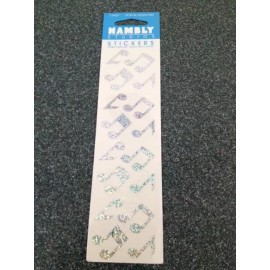 Hambly 1 SHEET HAMBLY STUDIOS STICKERS SILVER NOTES MUSIC GLITTERS SHIMMERS