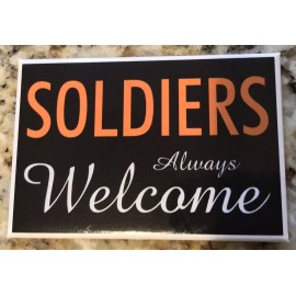 Unbranded Soldiers Always Welcome On A 2”x3” Magnet.
